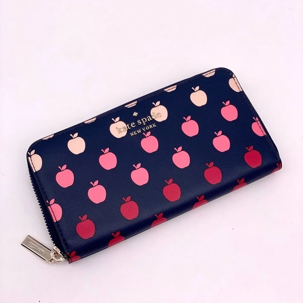 Kate Spade Perfect Orchard Apple Large Zip Continental Wallet
